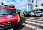 Batida entre caminhonete e SUV deixa mulher ferida no centro de Apucarana