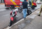 Jovem fica ferida após acidente entre carro e moto na Vila Agari, em Apucarana