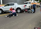 Motociclista fica ferido após bater na traseira de caminhonete em Apucarana