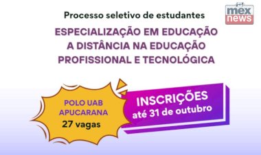 IFPR abre 27 vagas para especialização em educação a distância em Apucarana