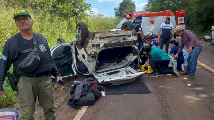 Capotamento na PR-082 entre Fênix e distrito de Luar deixa um morto e um ferido grave