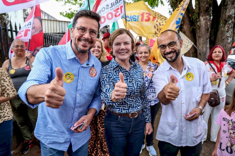 Gleisi Hoffmann cumpre agenda em Apucarana, realiza caminhada e reforça apoio aos candidatos locais